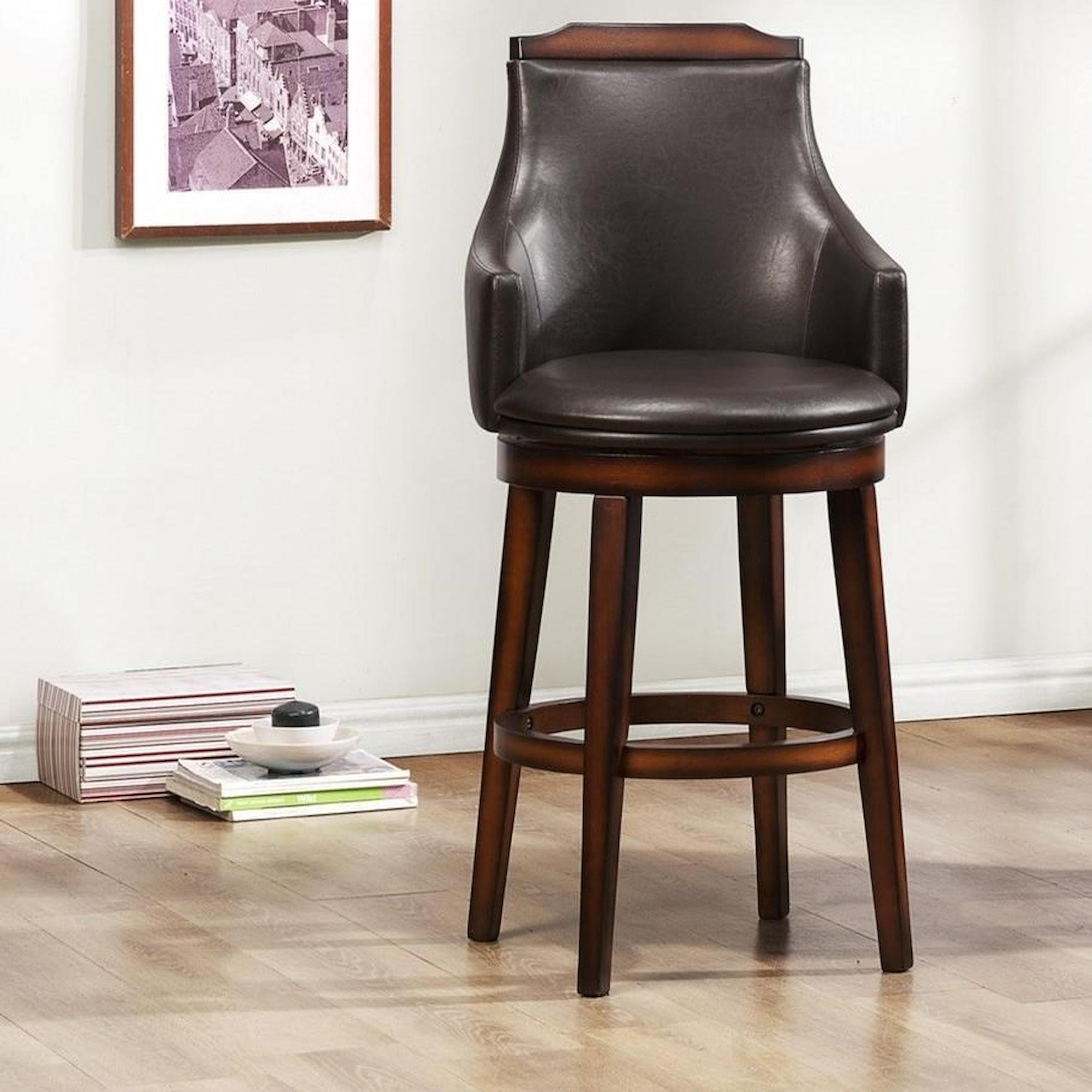 Homelegance Bayshore 544729S Transitional Pub Height Swivel Chair with